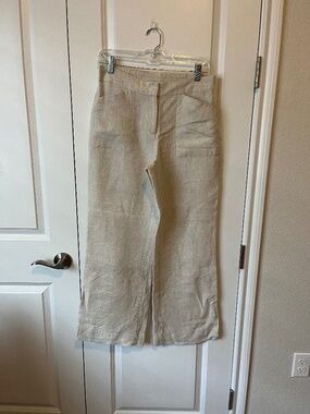 CHICO'S Flax Linen Wide Leg Pant  SIZE 00 Short